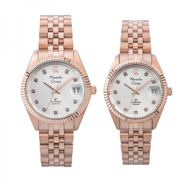 Alexandre Christie AC 5013 Rosegold White COUPLE